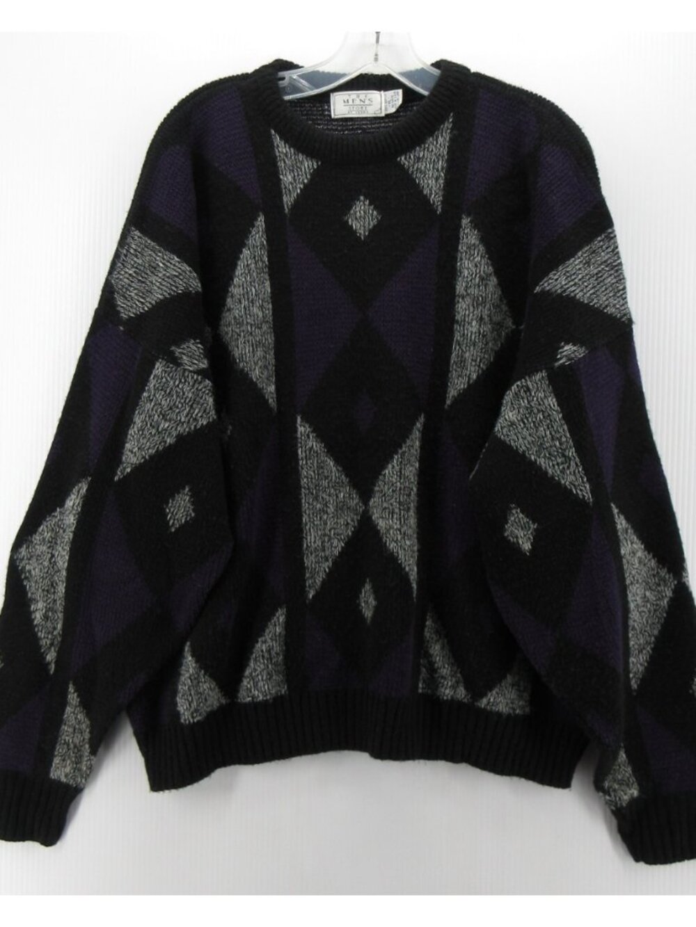 VINTAGE Sears Sweater XL Pullover Abstract Geometric Ribbed Grandpa